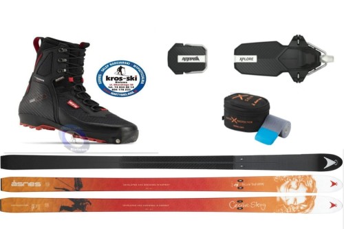 narty BC Asnes Cskog+ wiązania XPLORE +buty Alpina Ptech+kije Komperdell